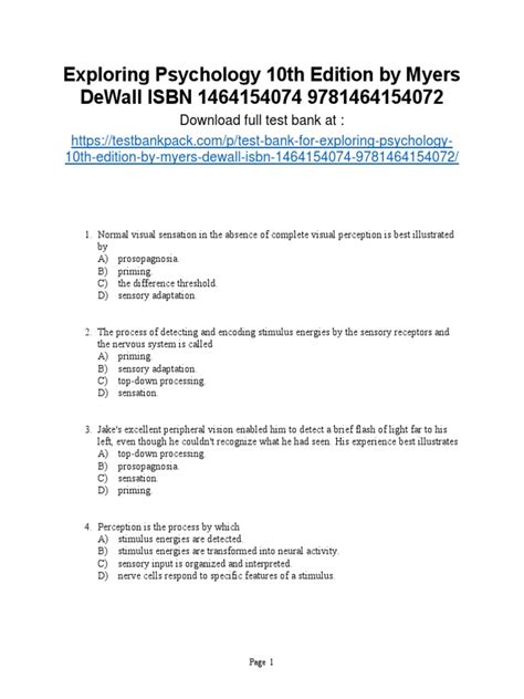 psychology 10th edition myers test bank pdf Doc