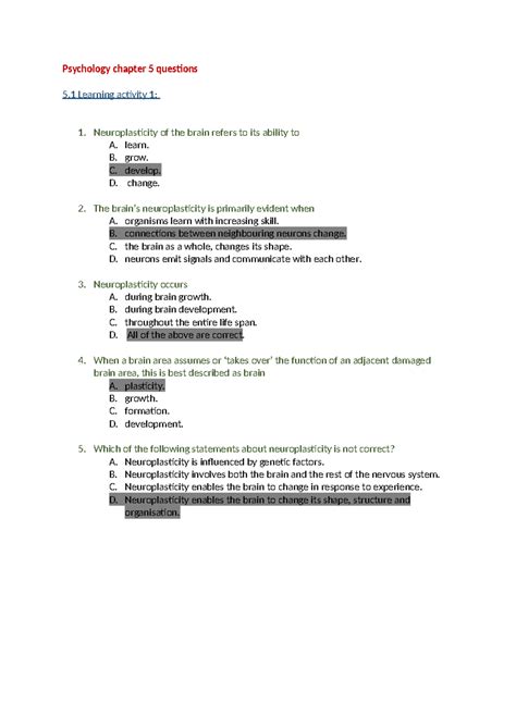 psychology chapter 5 quiz Epub