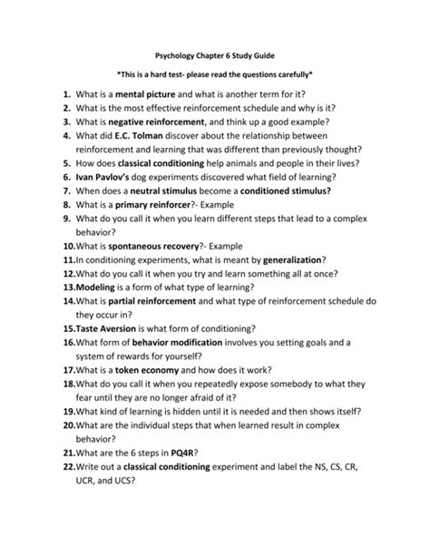 psychology chapter 6 study guide Doc