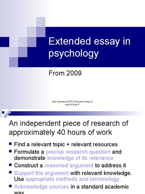 psychology extended essay criteria PDF