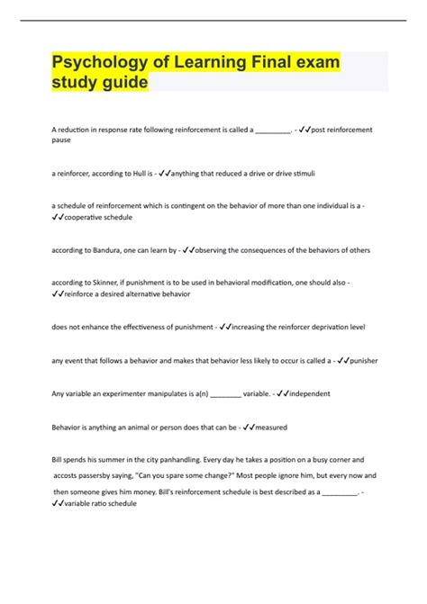 psychology learning study guide answers Kindle Editon