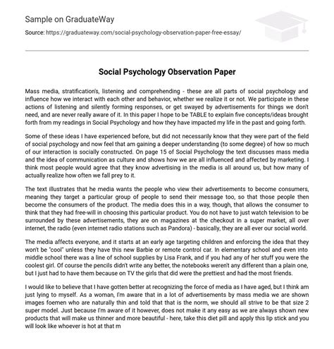 psychology observation paper example Doc