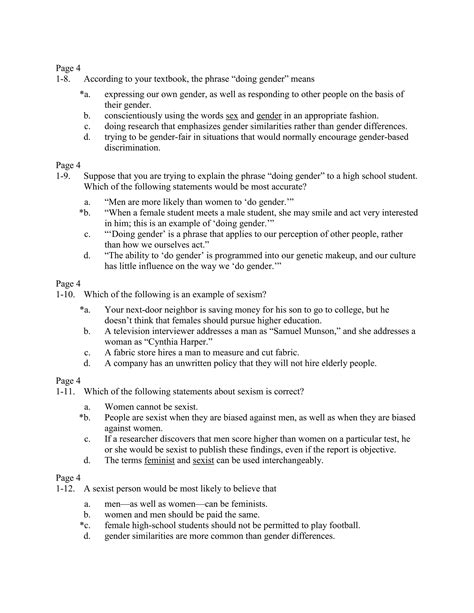 psychology of women matlin multiple choice questions Doc