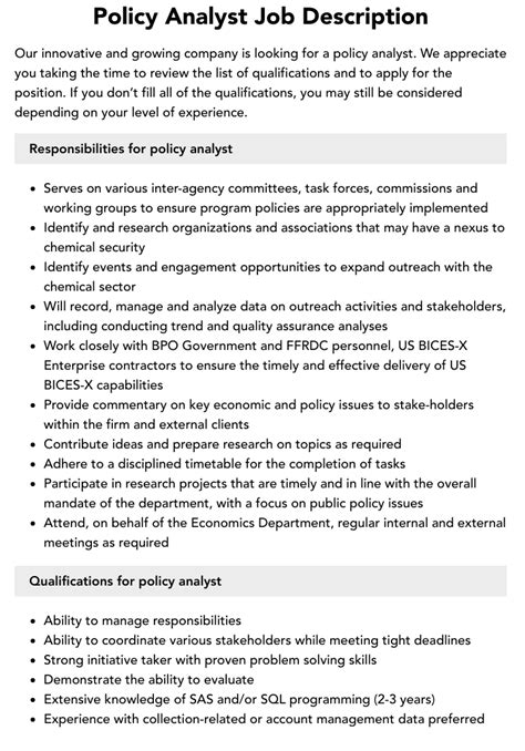 public policy analyst jobs