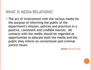 public relations manager in criminal justice