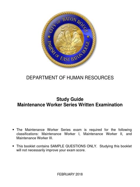 public works maintenance worker study guide pdf PDF