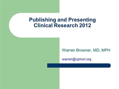 publishing and presenting clinical research Kindle Editon