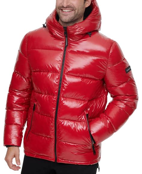 puffer jacket red mens