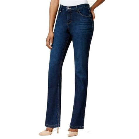 pull-on straight leg high rise cotton light blue women's pants