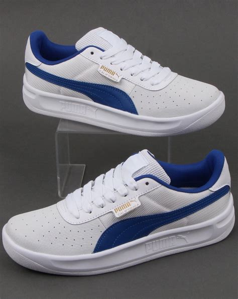 puma shoes blue and white