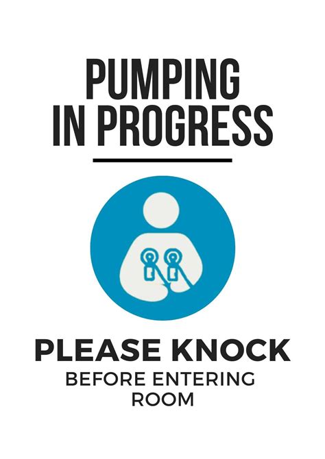 pumping in progress sign