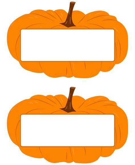 Pumpkin Name Tags Printable Free