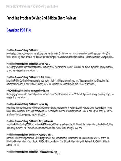 punchline problem solving 2nd edition answers 100 Kindle Editon