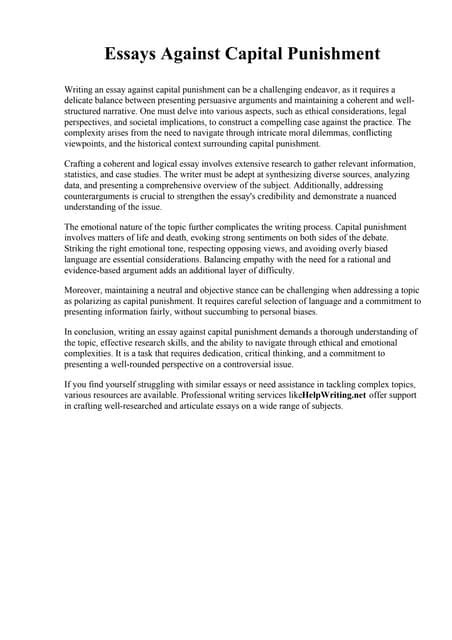 punishment essays for students Epub