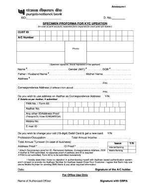 punjab national bank kyc form pdf