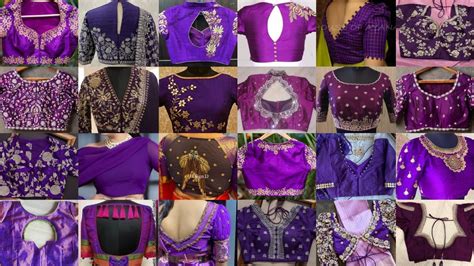 purple colour blouse designs