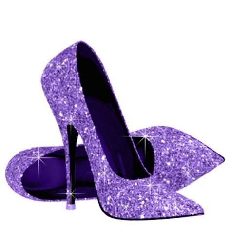 purple glitter high heel shoes