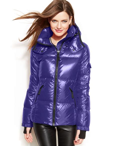 purple puffer jacket