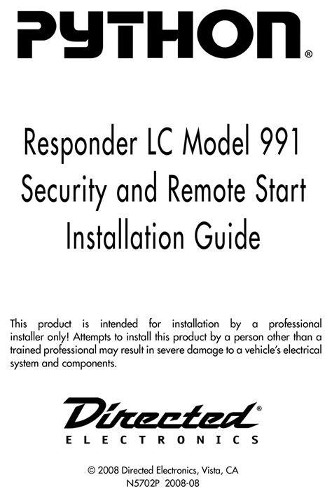 python 991 installation manual PDF