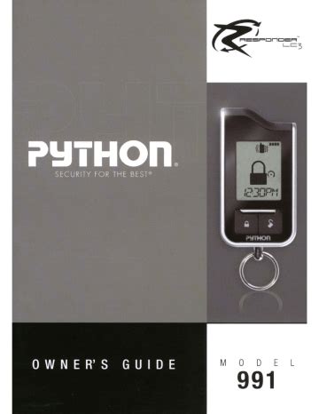 python 991 installation manual PDF