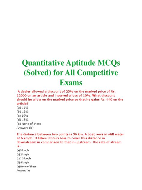 qauntitative ability mcqs Doc