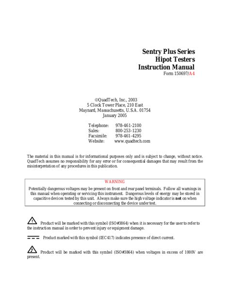 quadtech sentry 10 20 30 user guide PDF