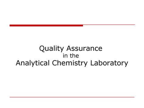 quality assurance in analytical chemistry Reader