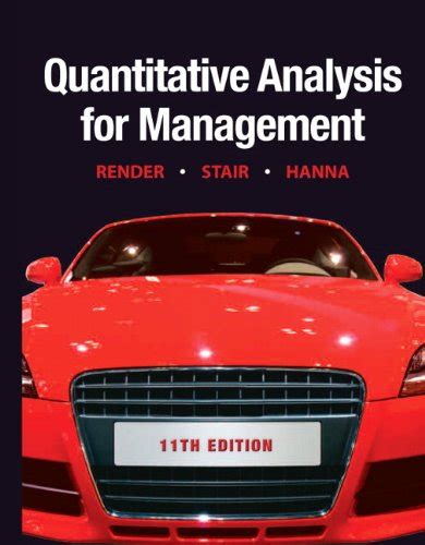 quantitative analysis for management 11th edition Epub