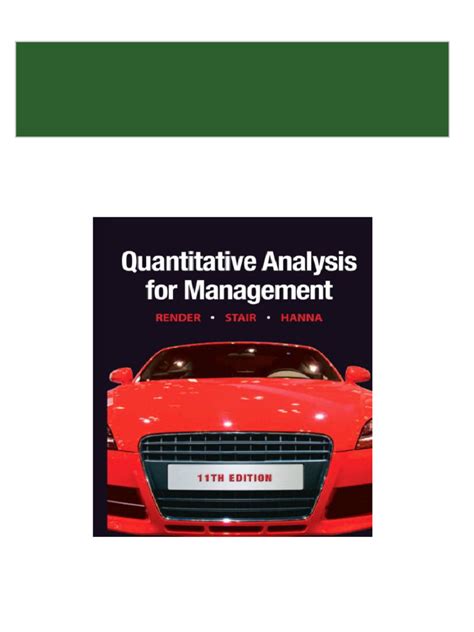 quantitative analysis for management 11th edition Ebook Kindle Editon