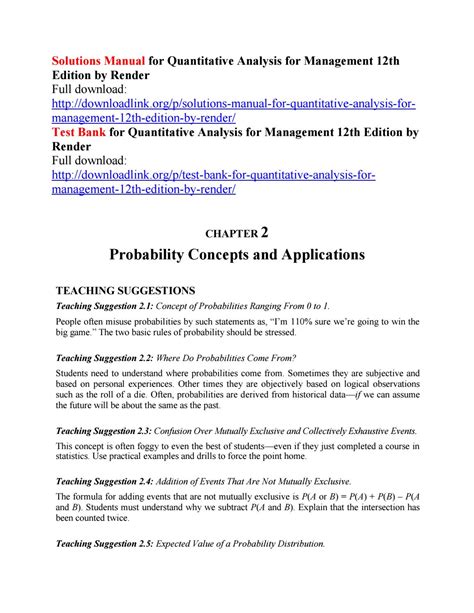 quantitative analysis for management 12th edition solution pdf Kindle Editon