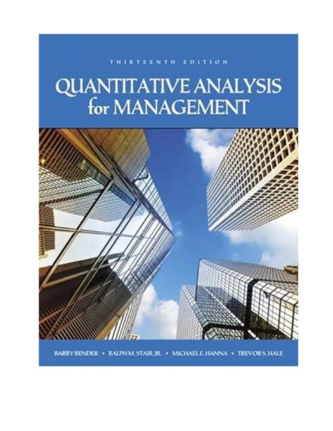quantitative analysis for management solution manual Doc