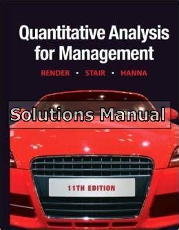 quantitative analysis render solutions manual 11th edition PDF