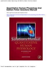 quantitative human physiology solution manual Kindle Editon