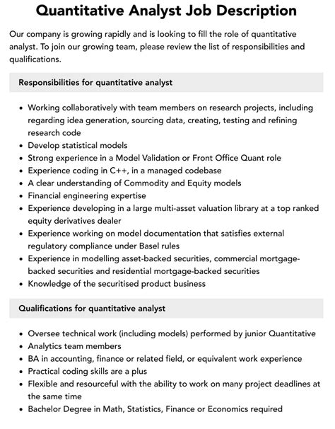 quantitative jobs