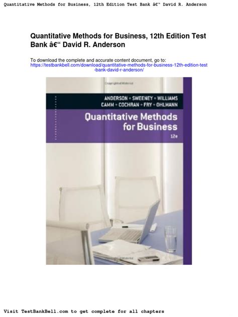 quantitative methods for business 12th edition test bank Epub