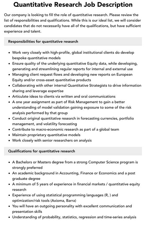 quantitative research jobs