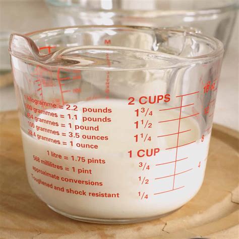 quart of milk in cups