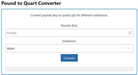 quart to pound converter