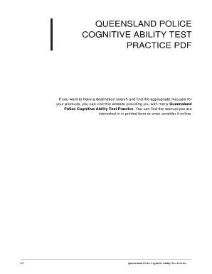 queensland police cognitive ability test practice Kindle Editon