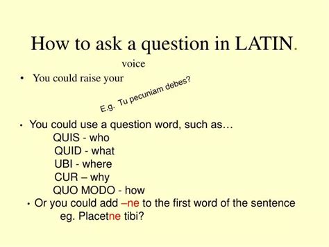 question in latin