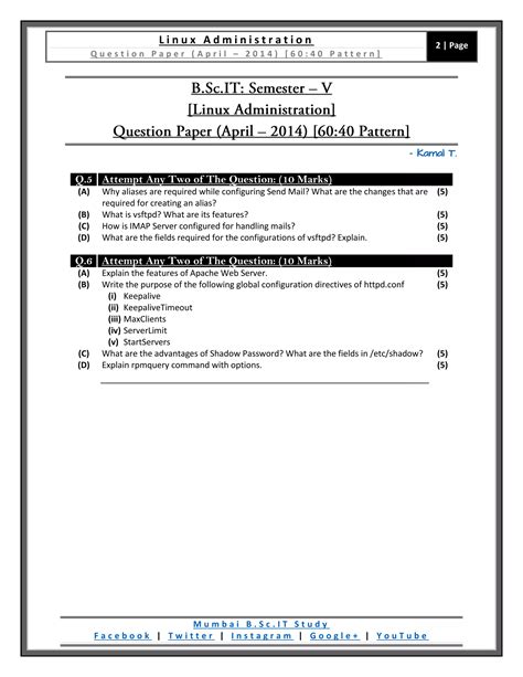 question paper for linux administration Reader