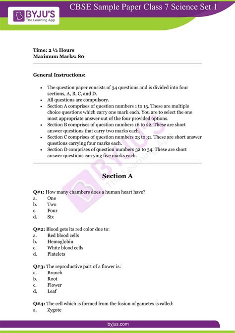 question paper of class 7 cbse science Kindle Editon