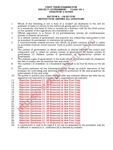 question paper ss2 second term 2014 Reader