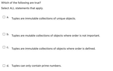 question plum select all the statements that are true