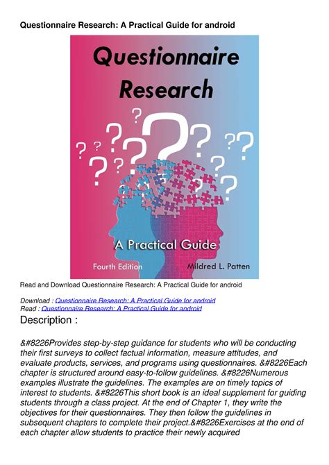 questionnaire research a practical guide Doc