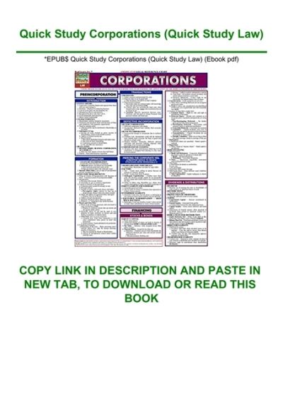 quick study corporations quickstudy law Ebook Reader