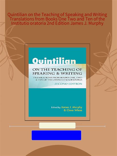 quintilian teaching speaking writing translations ebook Reader