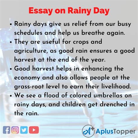 quotations on essay a rainy day Doc