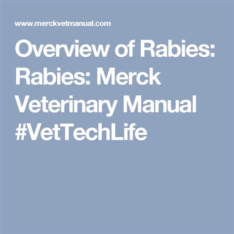 rabies merck veterinary manual Kindle Editon