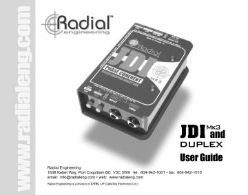radial jdi mk3 mk4 duplex user guide Kindle Editon